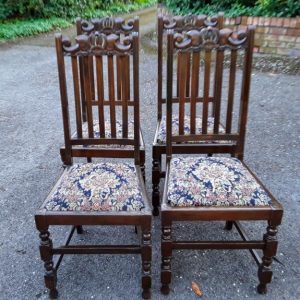 4 Carolean style chairs