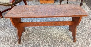 Carved wooden bench