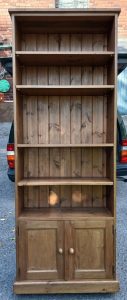 Tall pine bookcase